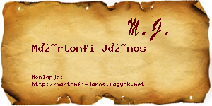 Mártonfi János névjegykártya