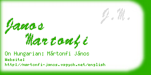 janos martonfi business card